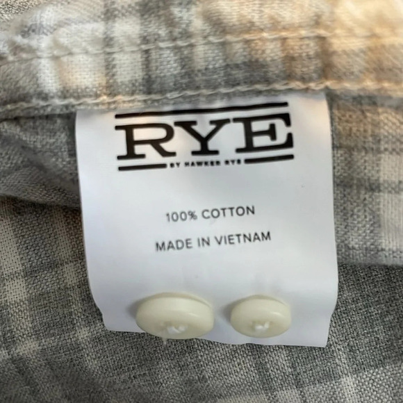 Rye men’s slim fit gray button down shirt size medium tall - Picture 8 of 9